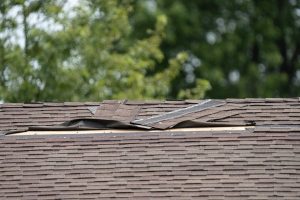 roof with storm damage