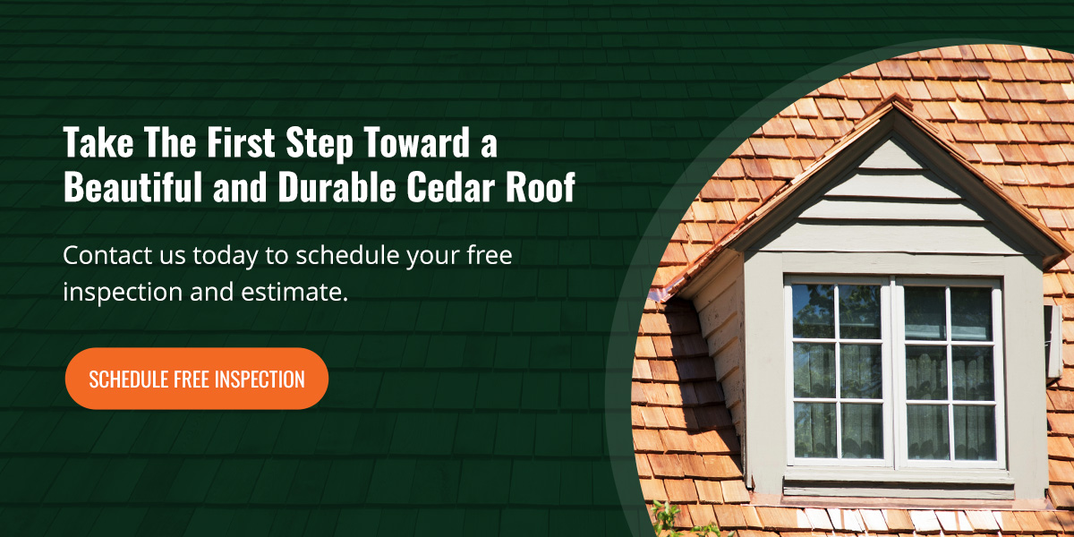 schedule a free inspection to learn about cedar roofing